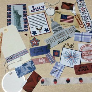 4th of July Vintage Inspired Ephemera Collection Scrapbook Junk Journal 25+ item
